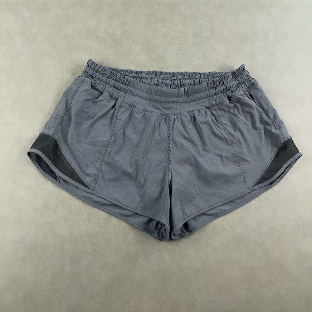 Lululemon Hotty Hot Shorts Womens 6 Gray Lined Mesh Running Athletic Gym